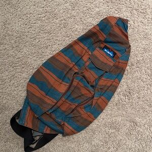 Kavu Blue and Orange Striped Sling Bag